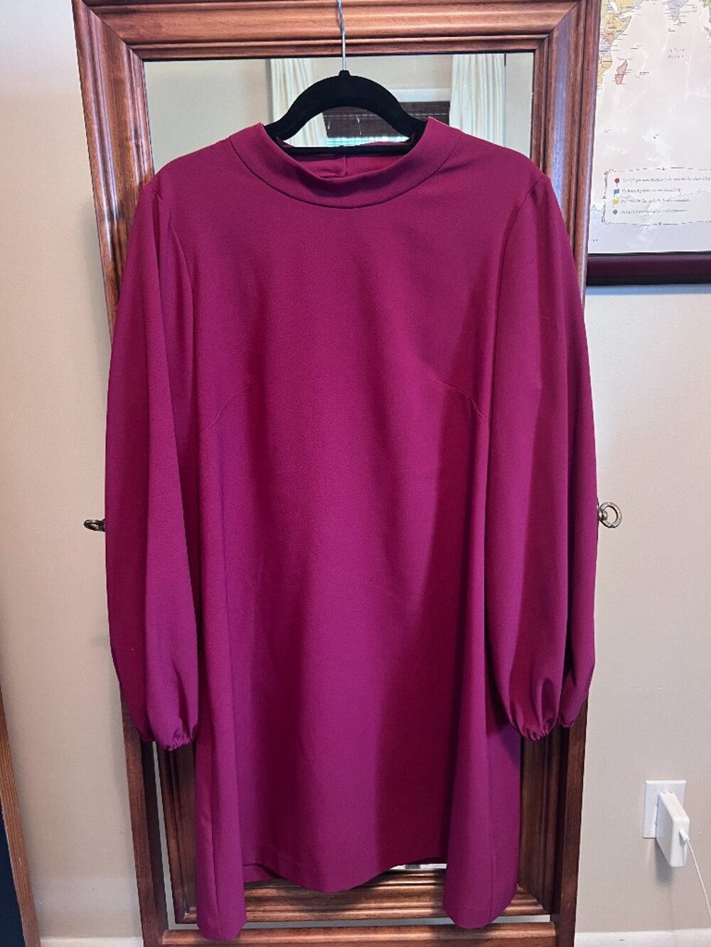 Pink Vintage Long Sleeve Dress